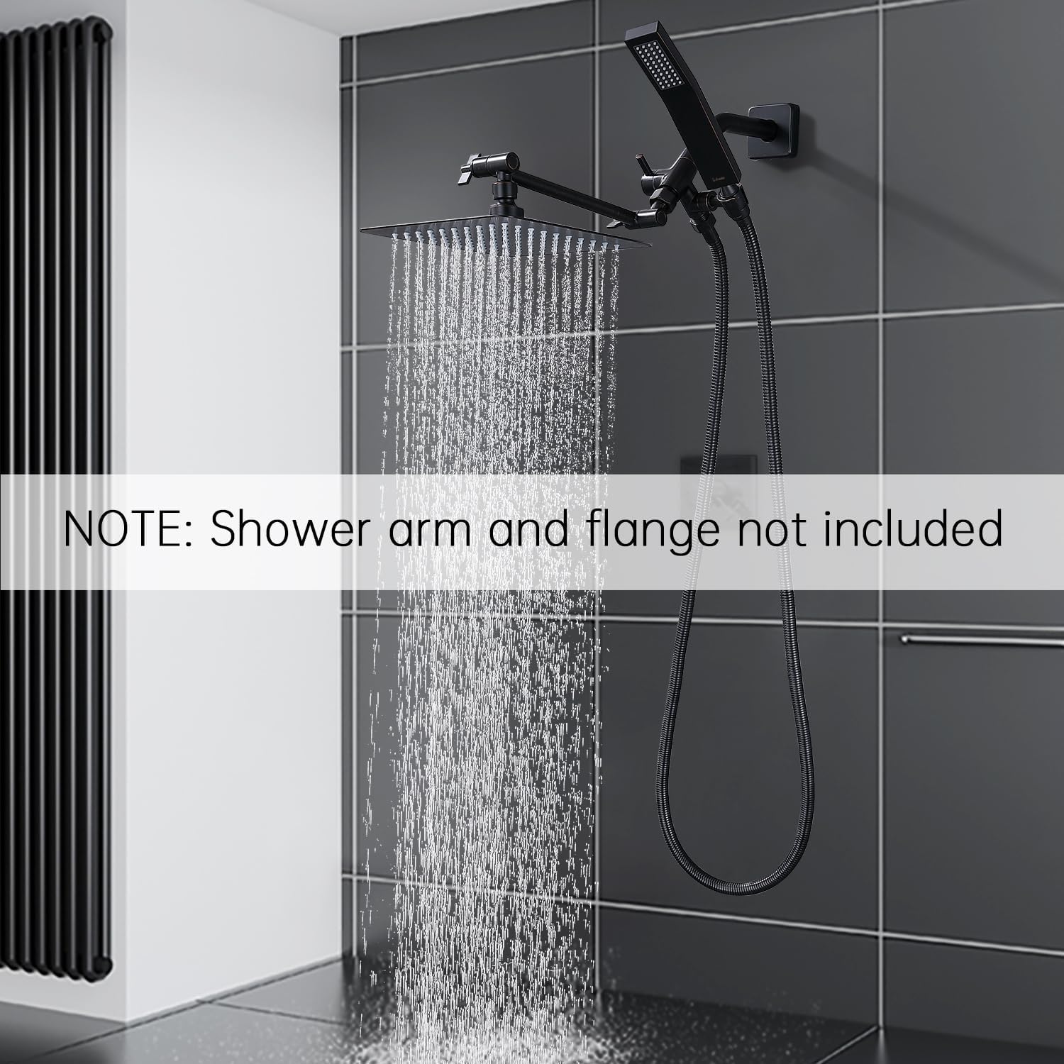 G-Promise All Metal 8 Inch Dual Square Shower Head with